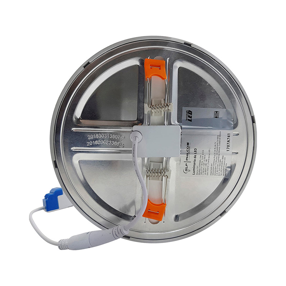 Panel circular para empotrar tipo downlight con bracket ajustable LED 15W luz cálida 3 000K