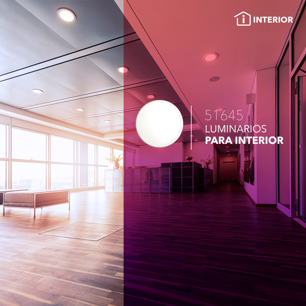 Panel circular para empotrar tipo downlight con bracket ajustable LED 15W luz blanca 6 500K