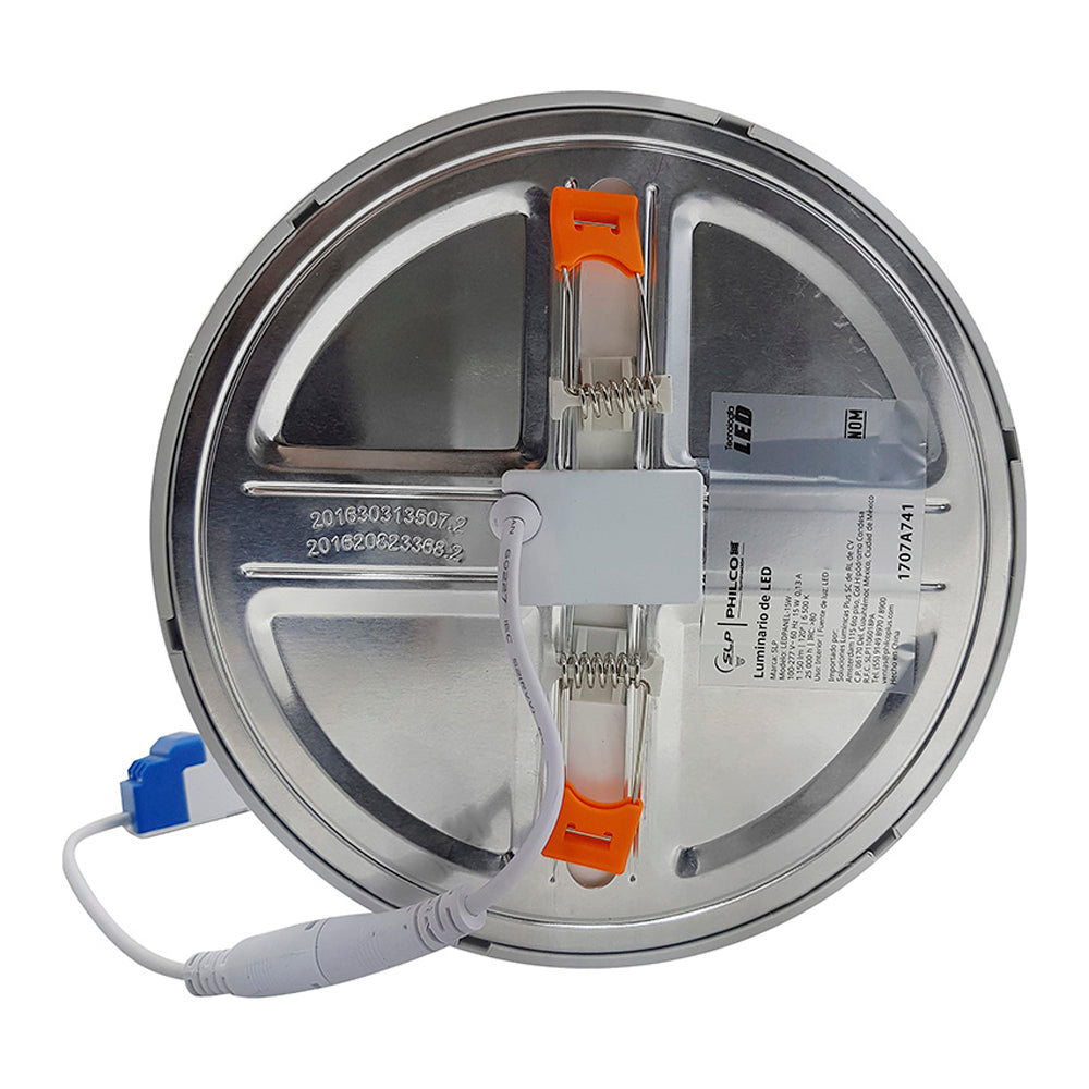 Panel circular para empotrar tipo downlight con bracket ajustable LED 20W luz cálida 3 000K