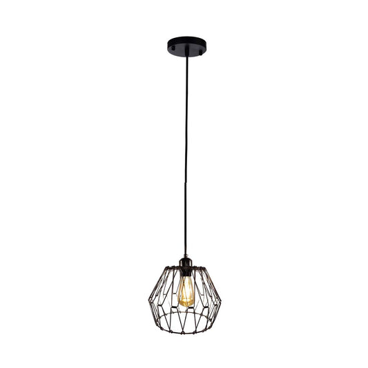 Luminario decorativo para suspender multiforma acabado negro