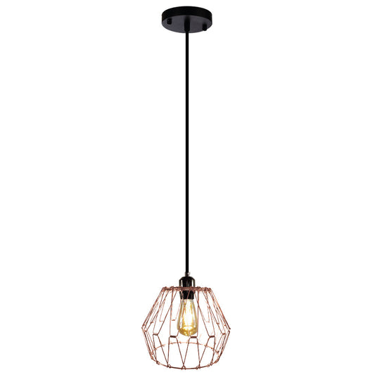 Luminario decorativo para suspender multiforma acabado rosa