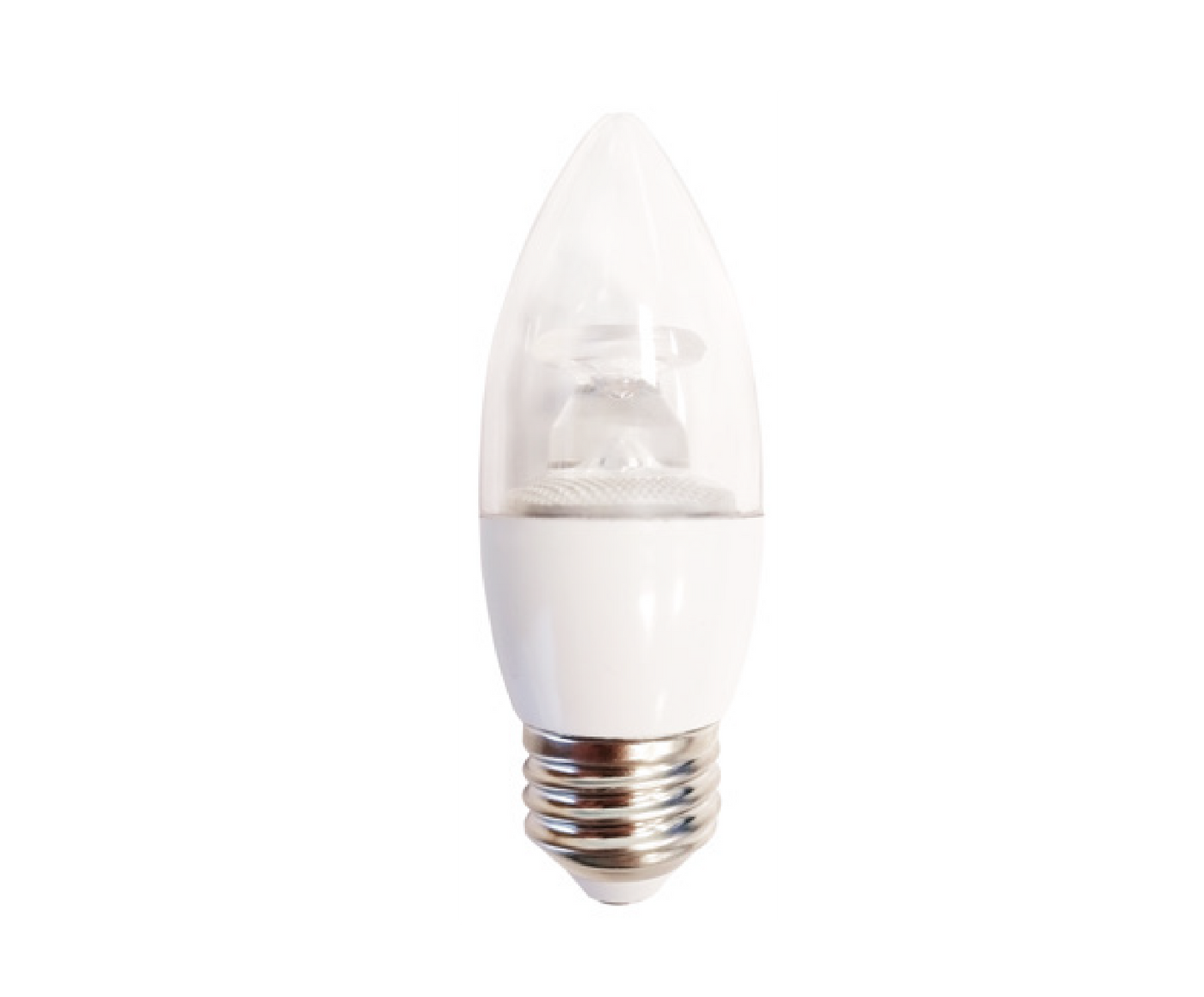 Lampara De LED Tipo Vela 4W Base E26 De Plástico Claro