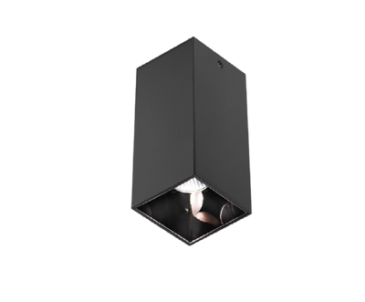 Luminario Rectangular Para MR16 Mate Negro Con Difusor Negro