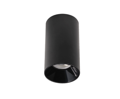 Luminario Cilíndrico Para MR16 Mate Negro Con Difusor Negro