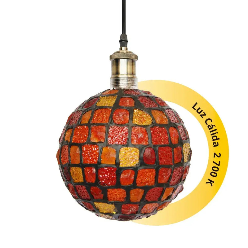 Lámpara-artesanal-LED-acabado-mosaico-color-lava-3