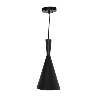 Luminario decorativo para suspender negro interior arena dorada tipo cono